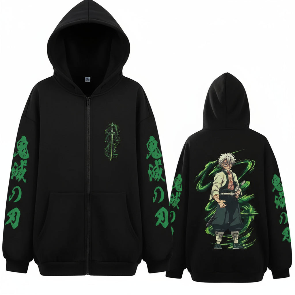 Sanemi Shinazugawa Wind Hashira Zip-Up Hoodie