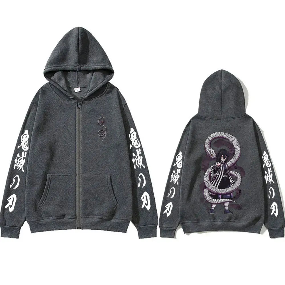 Obanai Iguro Serpent Hashira Zip-Up Hoodie