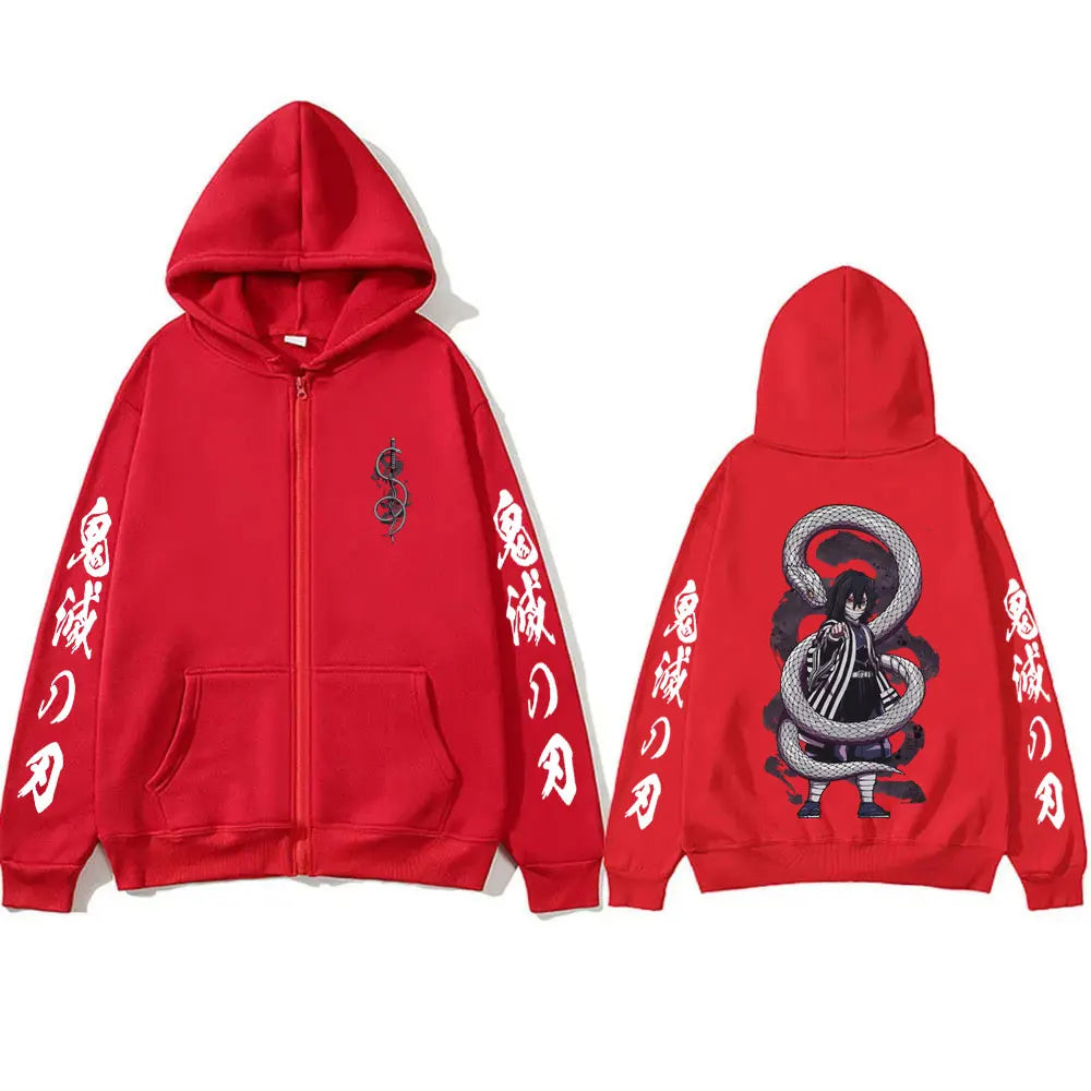 Obanai Iguro Serpent Hashira Zip-Up Hoodie