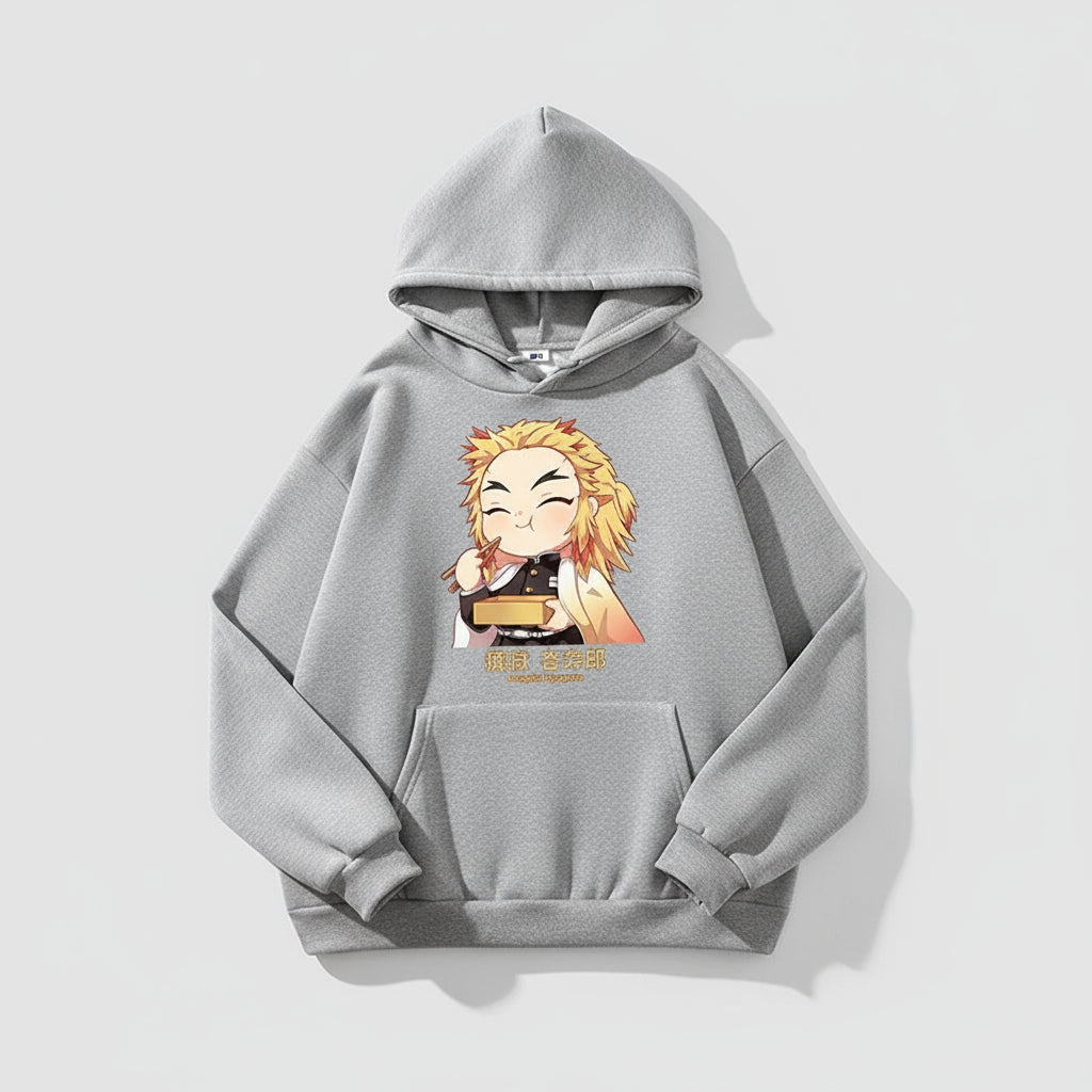 Rengoku Chibi Eating Graphic Hoodie