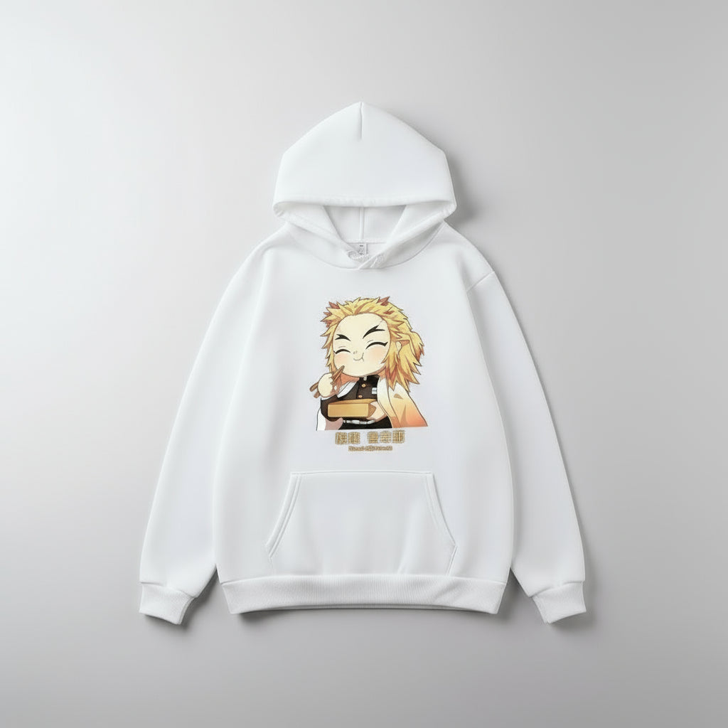 Rengoku Chibi Eating Graphic Hoodie