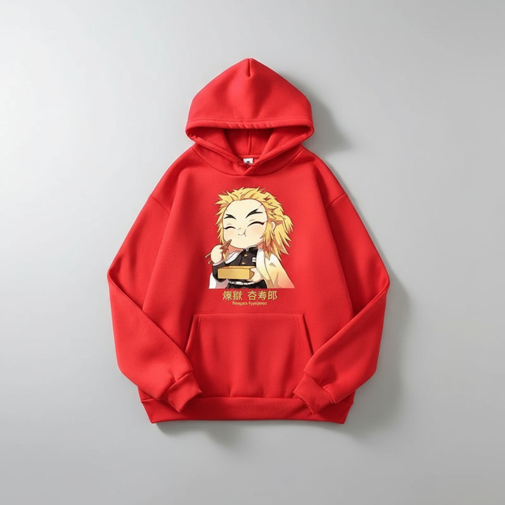 Rengoku Chibi Eating Graphic Hoodie