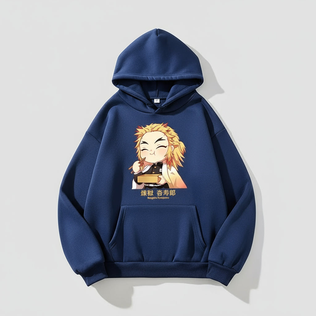 Rengoku Chibi Eating Graphic Hoodie